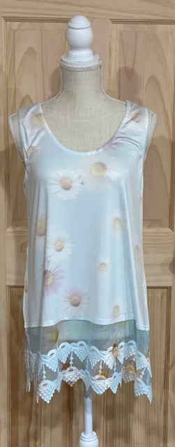 Daisy Tank with Lace